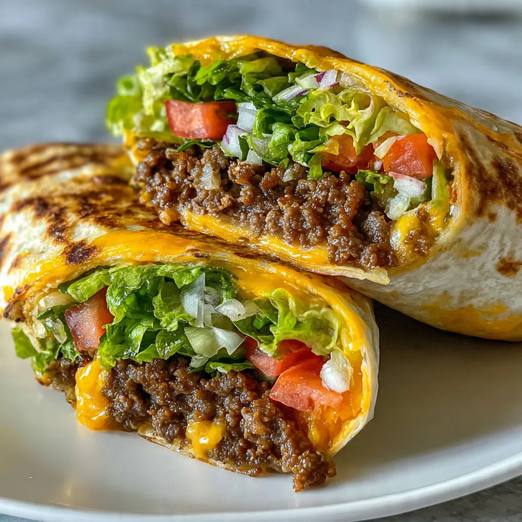 A family-style platter of air fryer cheeseburger wraps with a side salad and extra pickles
