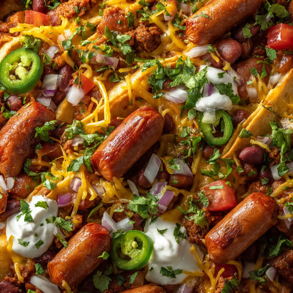 Overhead shot of the casserole plated with optional toppings of sour cream and green onions