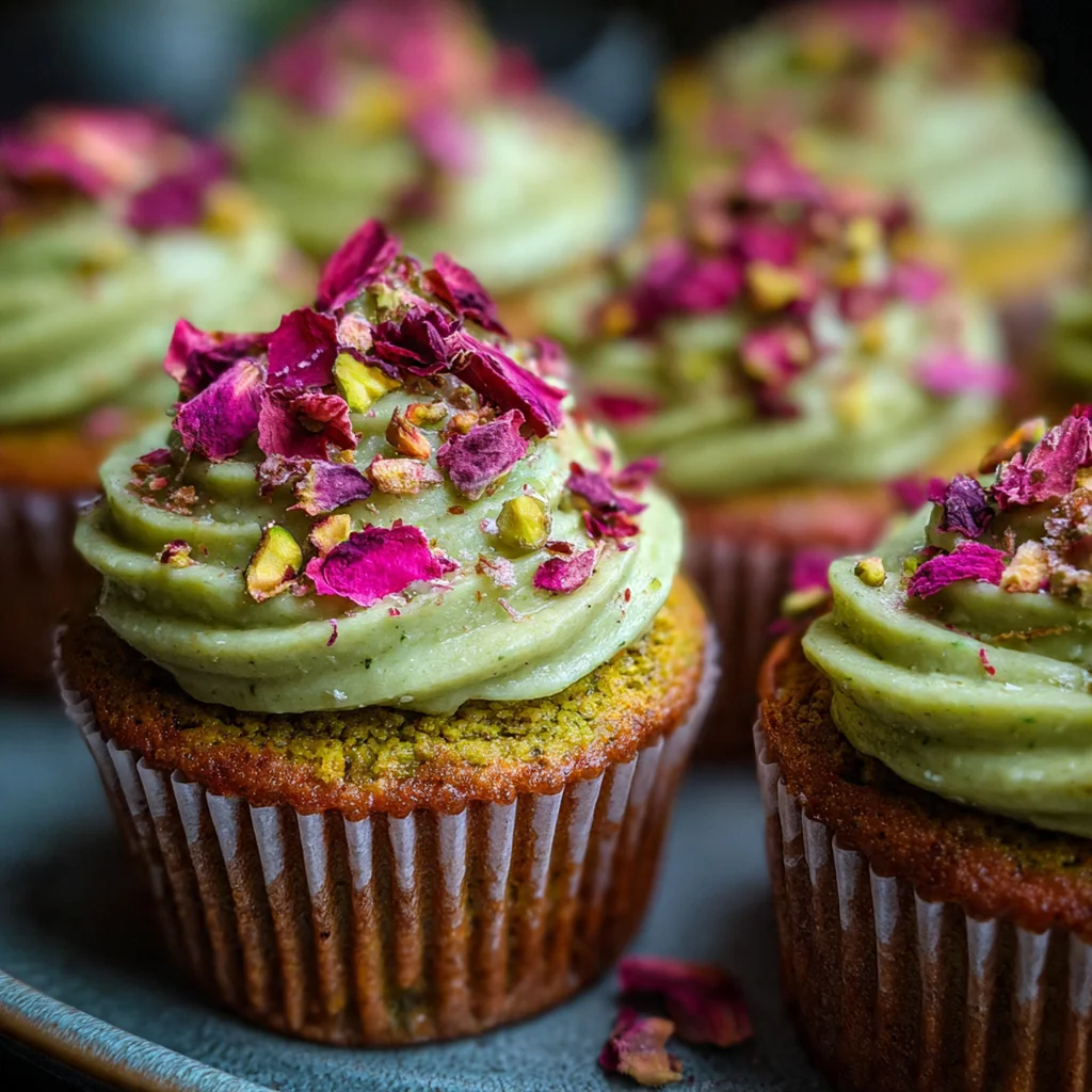 A beautiful platter of Middle Eastern-inspired vegan cupcakes perfect for celebrations