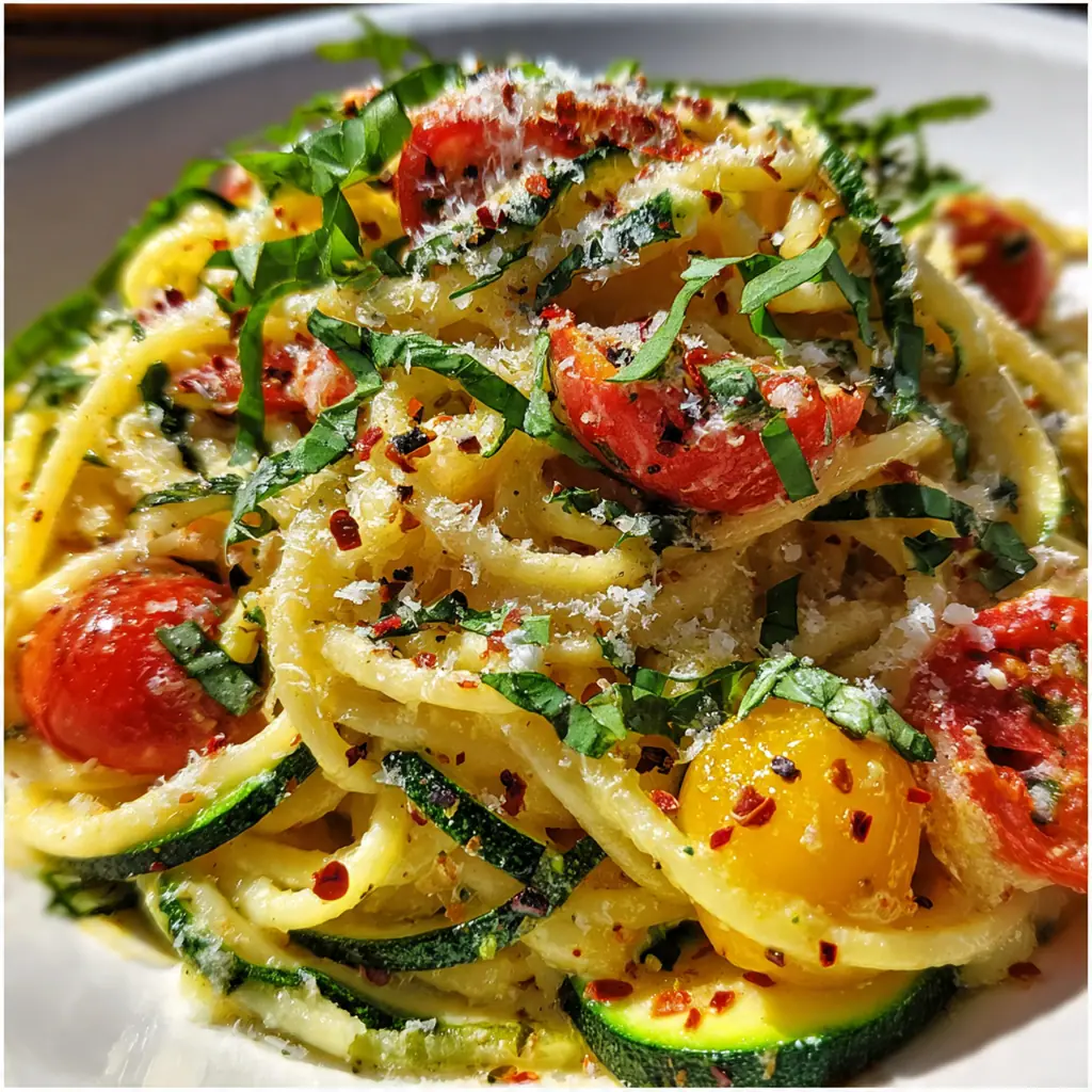 Tomato Zucchini Pasta Basil