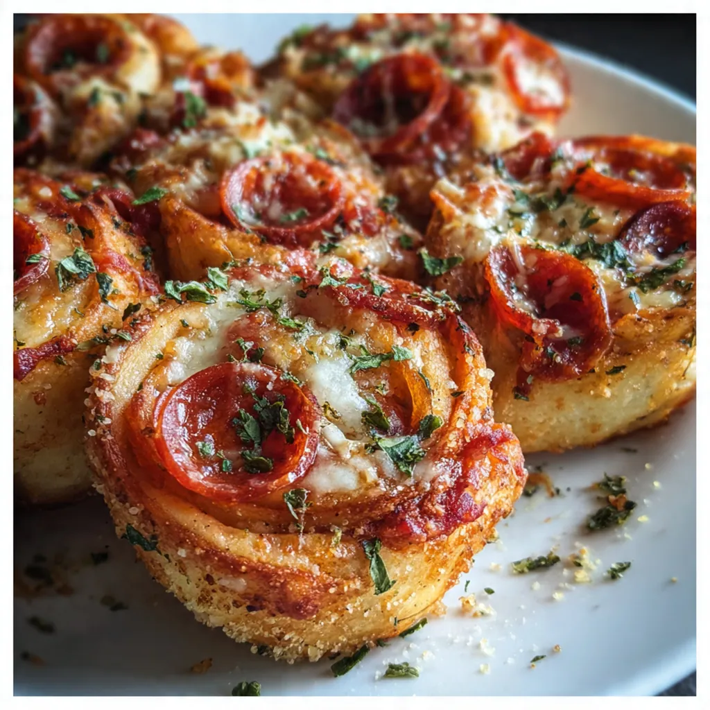 A platter of warm pizza rollups served with a bowl of marinara sauce for dipping