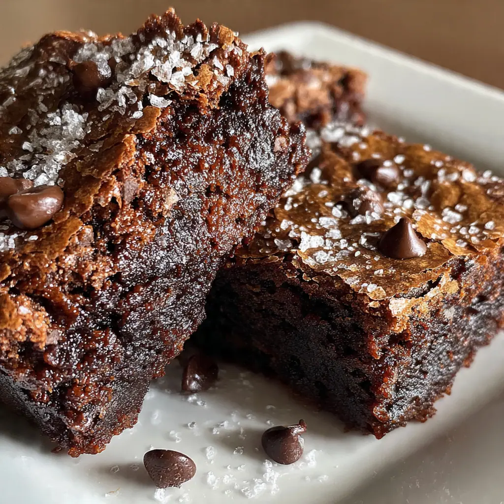 Close-up of a fudgy brownie square with melty chocolate chips and a glass of cold milk