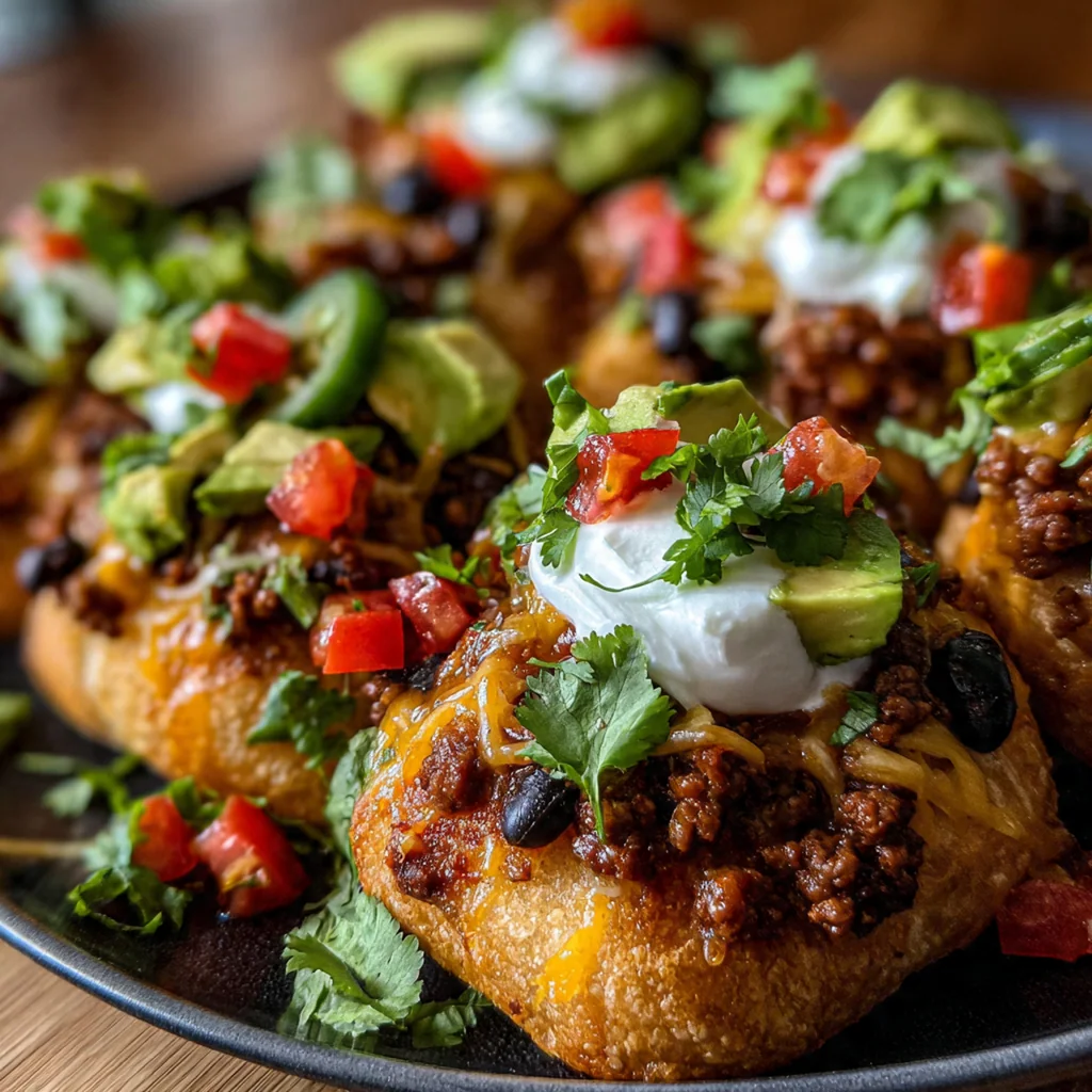 A casual dinner spread with a basket of hot taco bombs, fresh garnishes, and a colorful side salad
