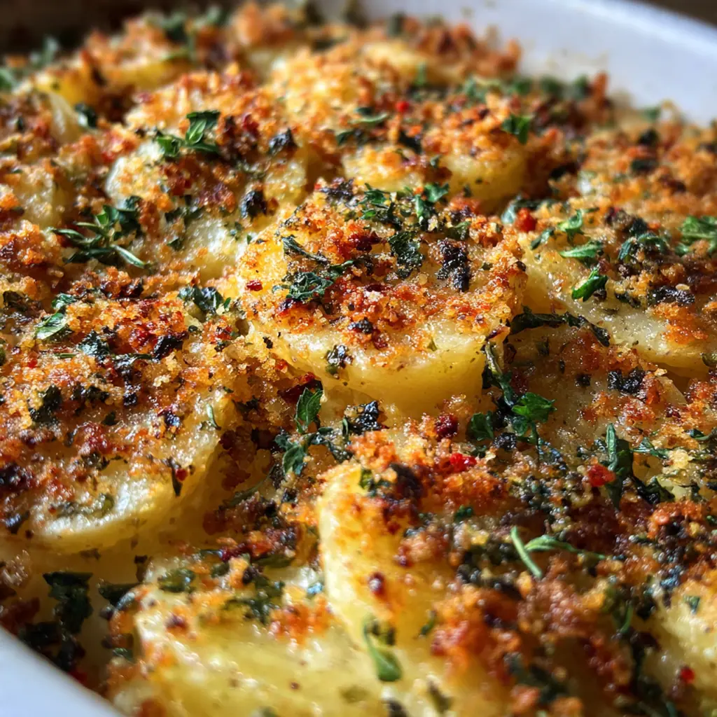 Freshly sliced potatoes and grated cheese arranged ready for baking