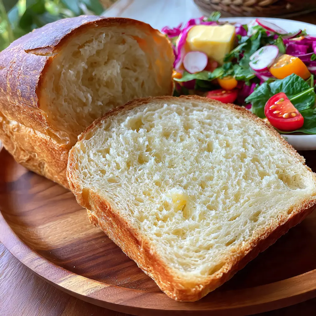 Ingredients for making bread including flour, yeast, and butter arranged on a wooden table