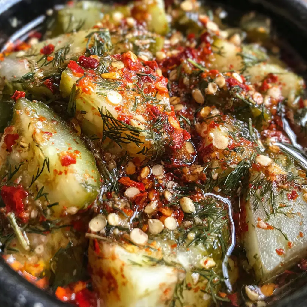 Fresh ingredients like jalapeños, garlic, and dill pickles arranged beside a bottle of homemade hot sauce