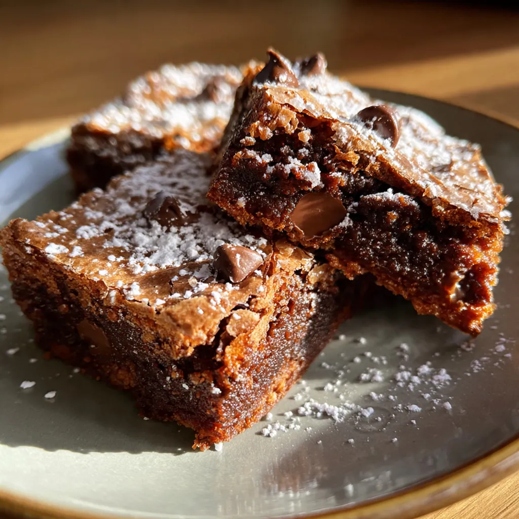 A serving of warm brownie with a scoop of vanilla ice cream melting on top