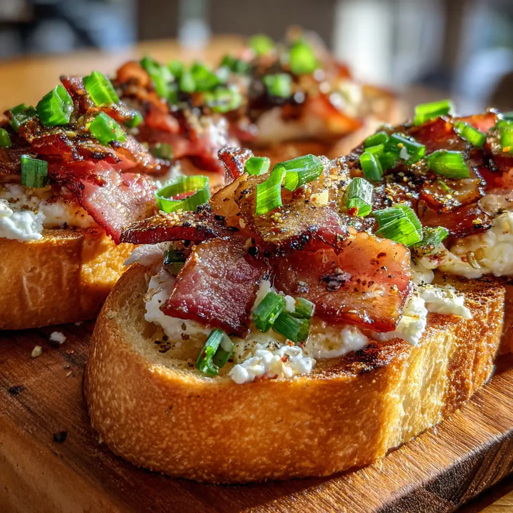 Overhead shot of the finished toast garnished with fresh thyme and a dusting of powdered sugar