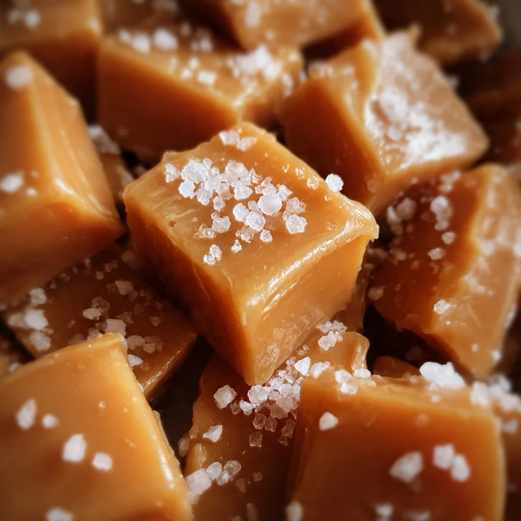 Pouring hot, glossy caramel from a pot into a parchment-lined baking pan