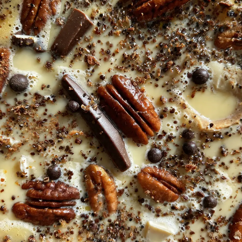 A holiday gift box filled with homemade Irish cream truffle fudge squares wrapped in parchment paper