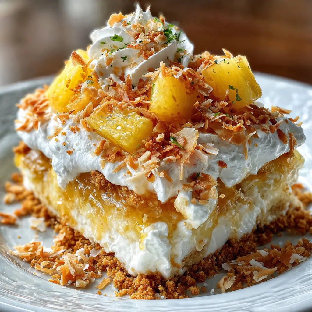 A hand holding a serving spatula about to cut into the chilled lush, revealing its creamy interior