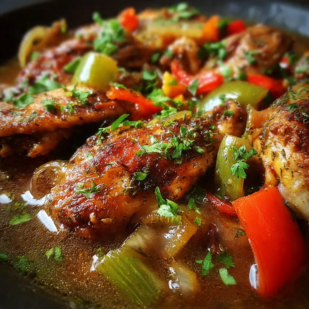 A serving bowl filled with tender turkey wings and gravy, garnished with fresh parsley, alongside mashed potatoes.