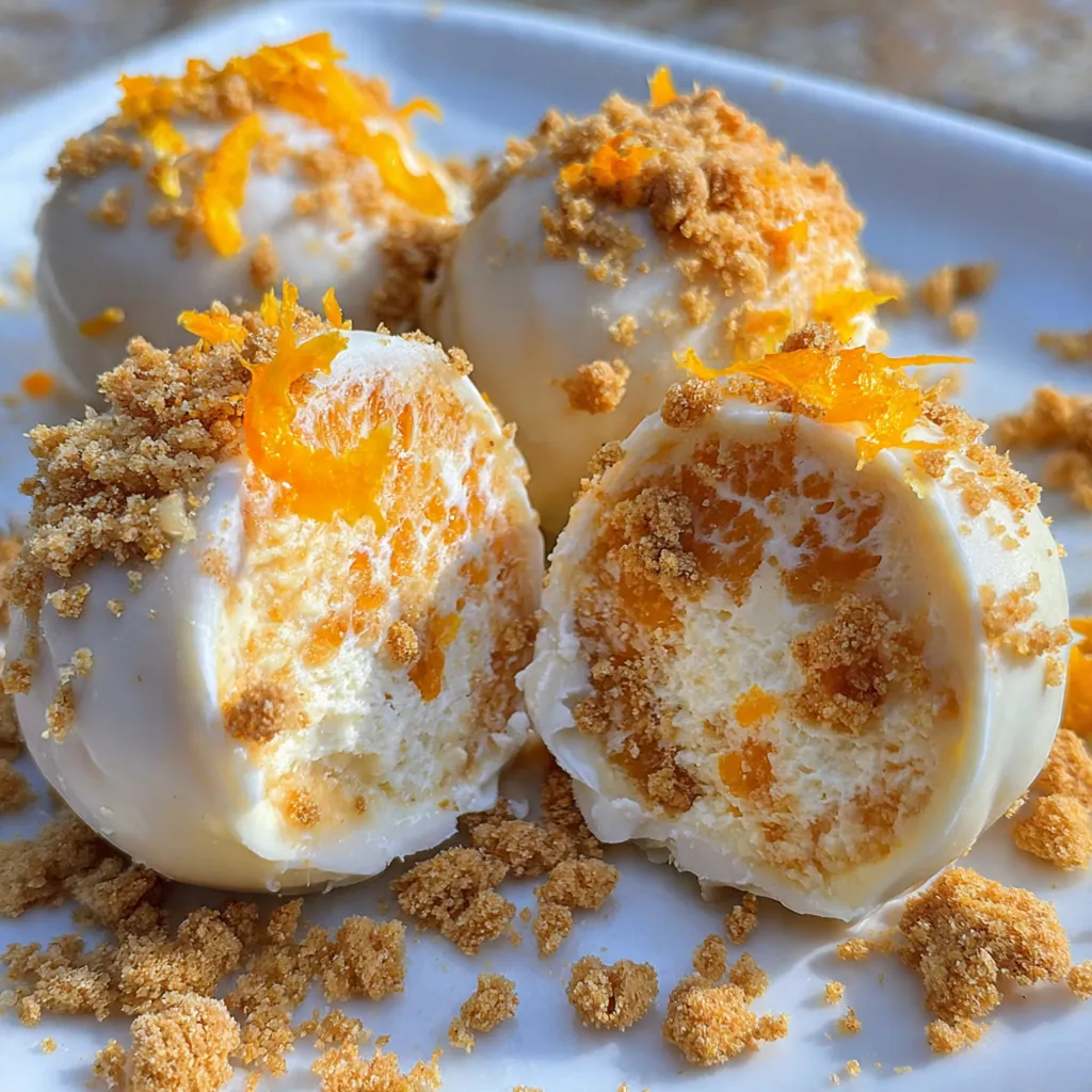 A decorative box of homemade orange creamsicle truffles tied with a ribbon for gifting.
