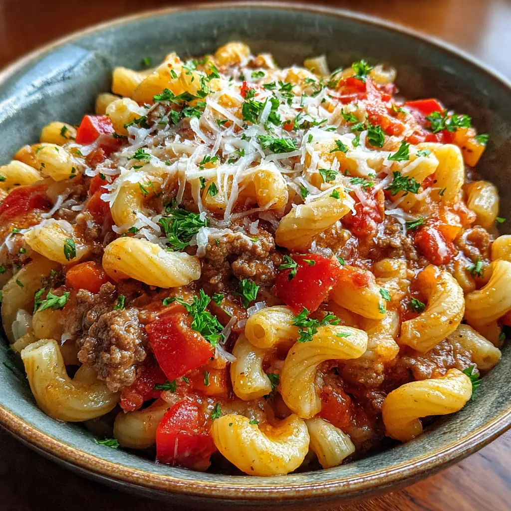 A complete dinner setting with a bowl of goulash, a side of crusty bread, and a dollop of sour cream