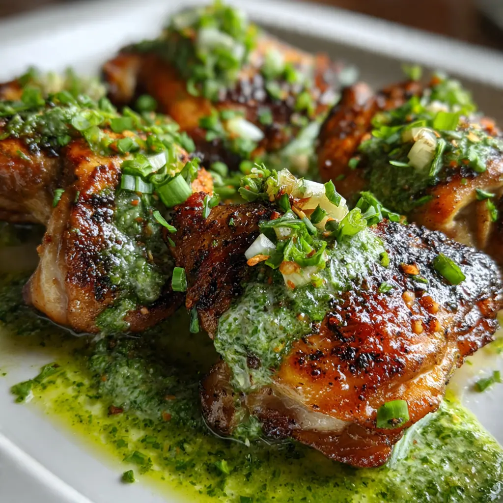 A blender filled with fresh ingredients for Peruvian Grilled Chicken Green Sauce