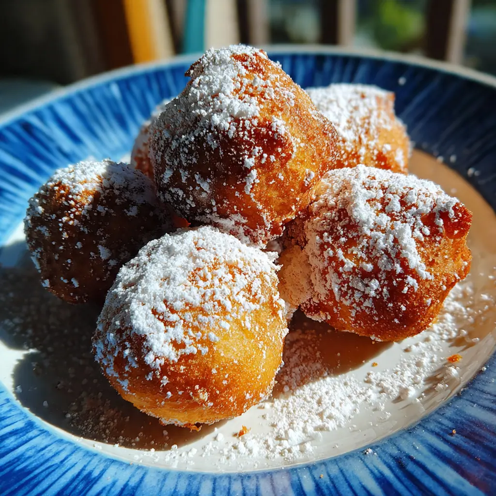 Freshly made vanilla French beignets ready to be dusted with powdered sugar.