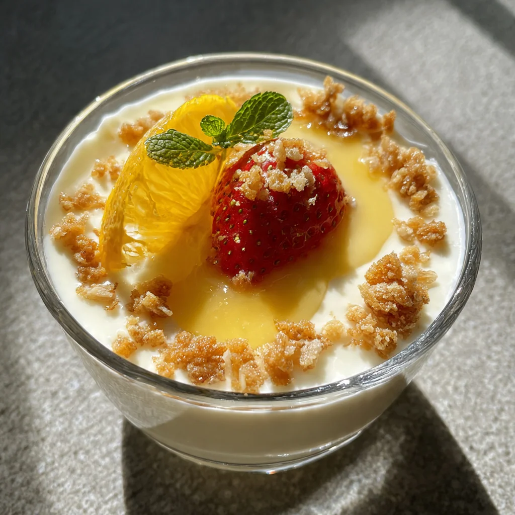 A bowl of plain yogurt, honey, and warm spices like cinnamon and cardamom waiting to be blended