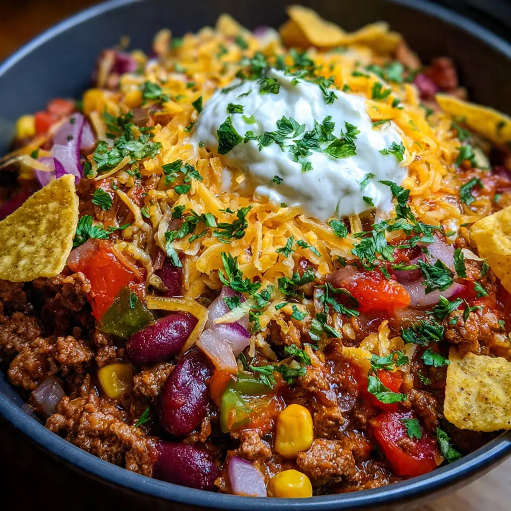 Close up shot of a serving spoon scooping out a hearty portion of the casserole.
