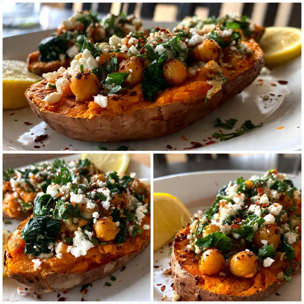 Colorful ingredients for Mediterranean chickpea filling including onions, garlic, spices, and fresh herbs