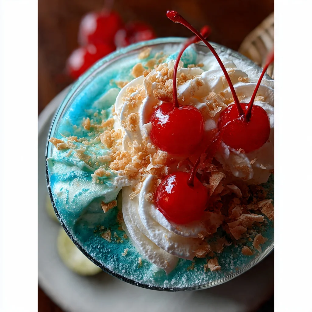Close-up view of the creamy, frosty Ocean Love Colada Frappuccino texture with a pineapple garnish.