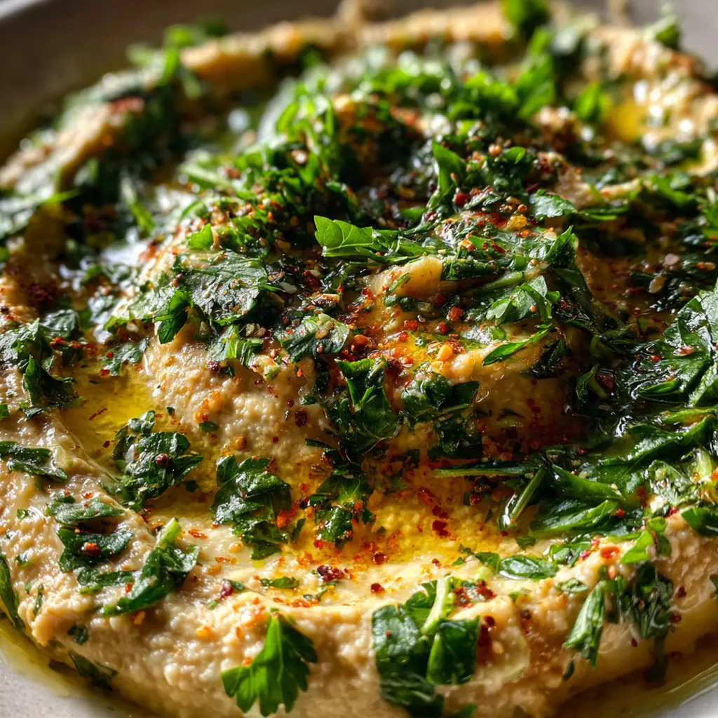 Fresh ingredients for baba ganoush arranged on a wooden board including eggplant, garlic, and tahini
