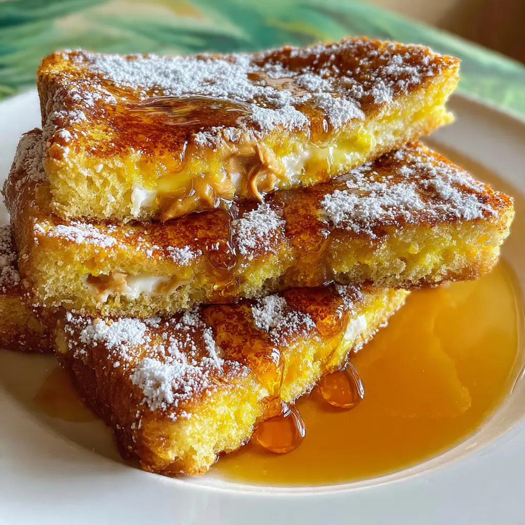 A cozy breakfast spread with Hong Kong French Toast, a cup of milk tea, and fresh fruit garnish