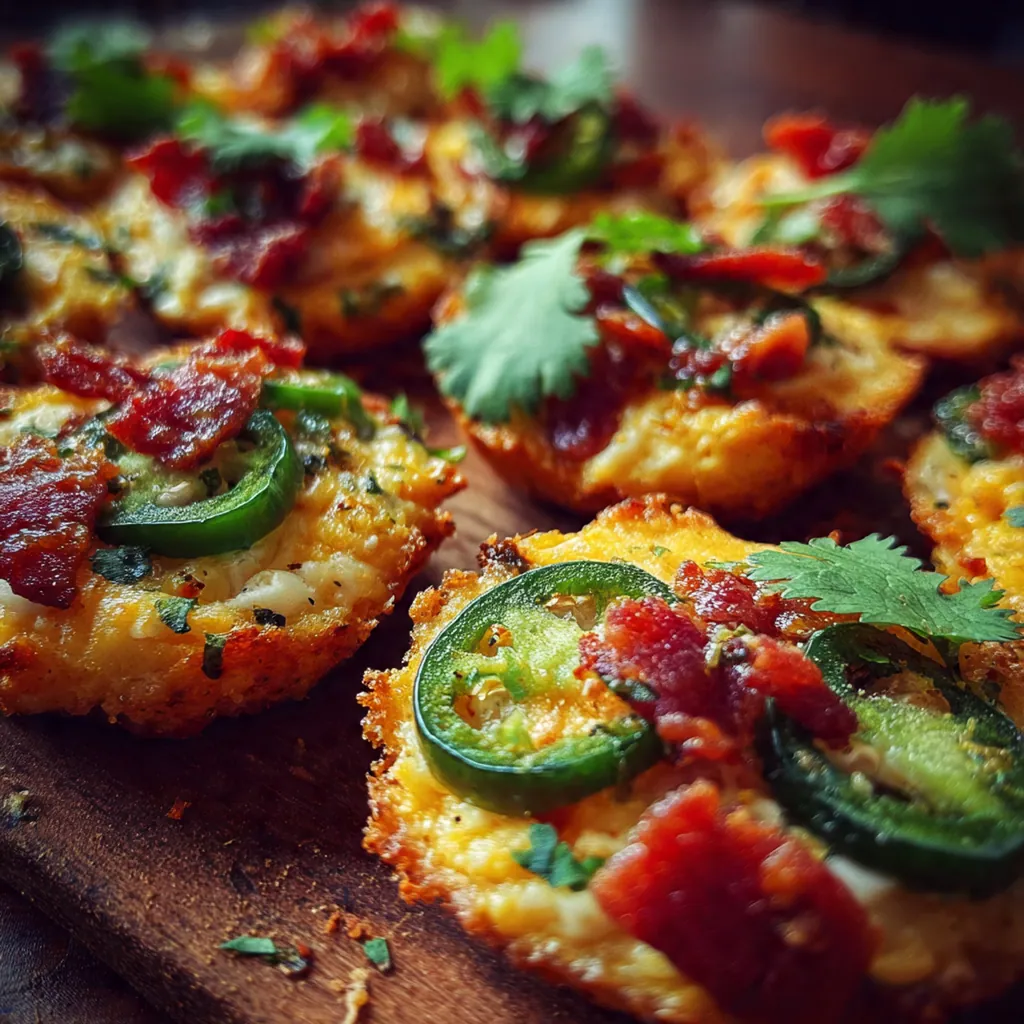Close-up shot of Tasty Keto Jalapeno Bites showing the spicy pepper and creamy filling texture