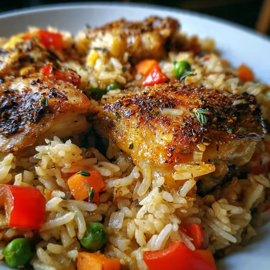 Complete one-pan meal ready to serve with visible caramelized onions and peppers mixed throughout