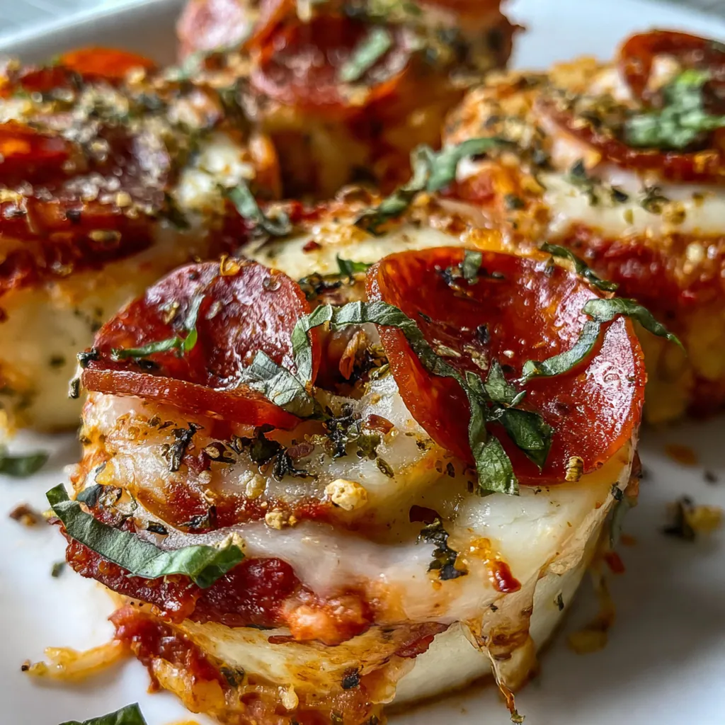Close-up shot of Easy Pizza Roll Poppers showing the molten cheese filling and herb seasoning