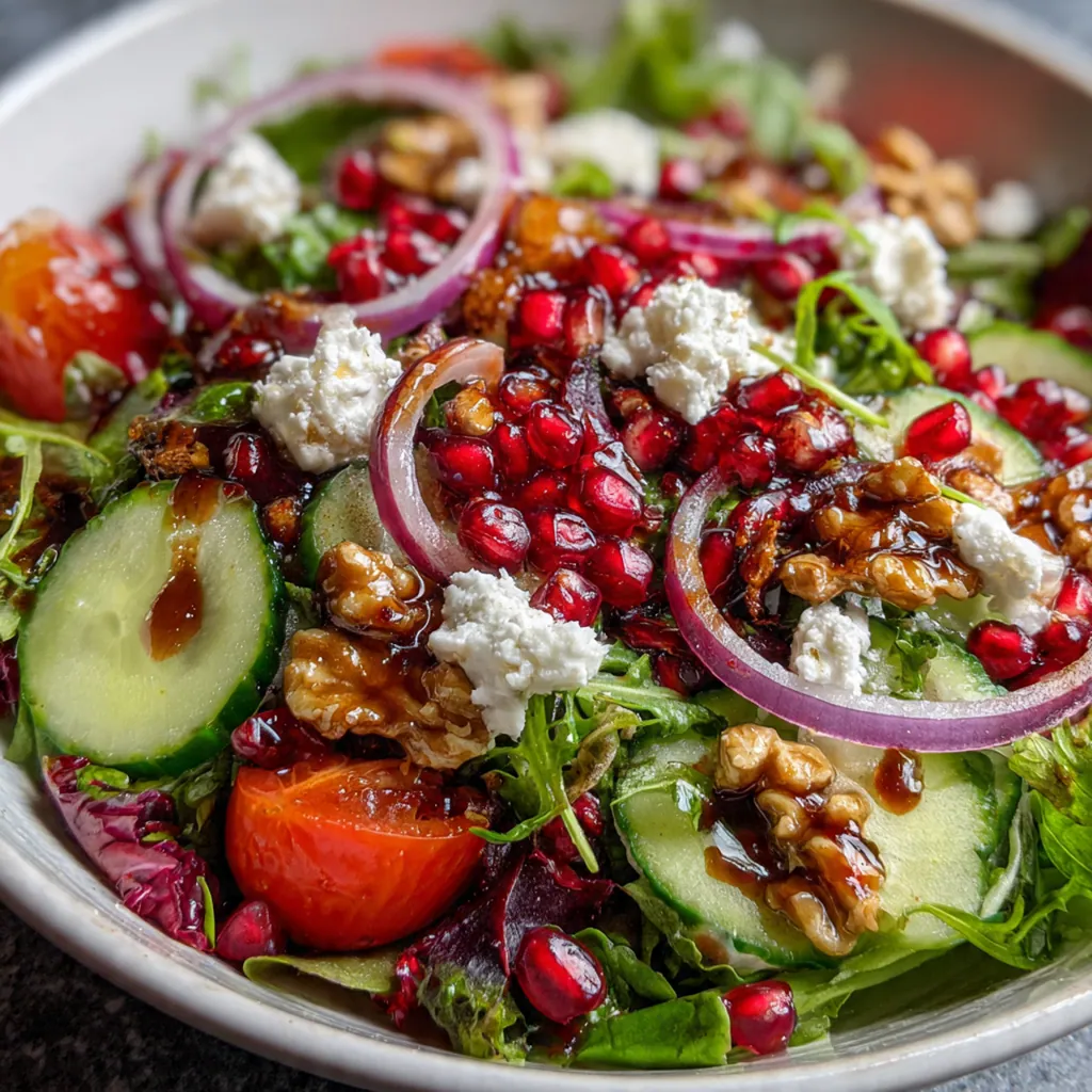 Close-up of a fork lifting a bite of salad with toasted pecans and an orange segment