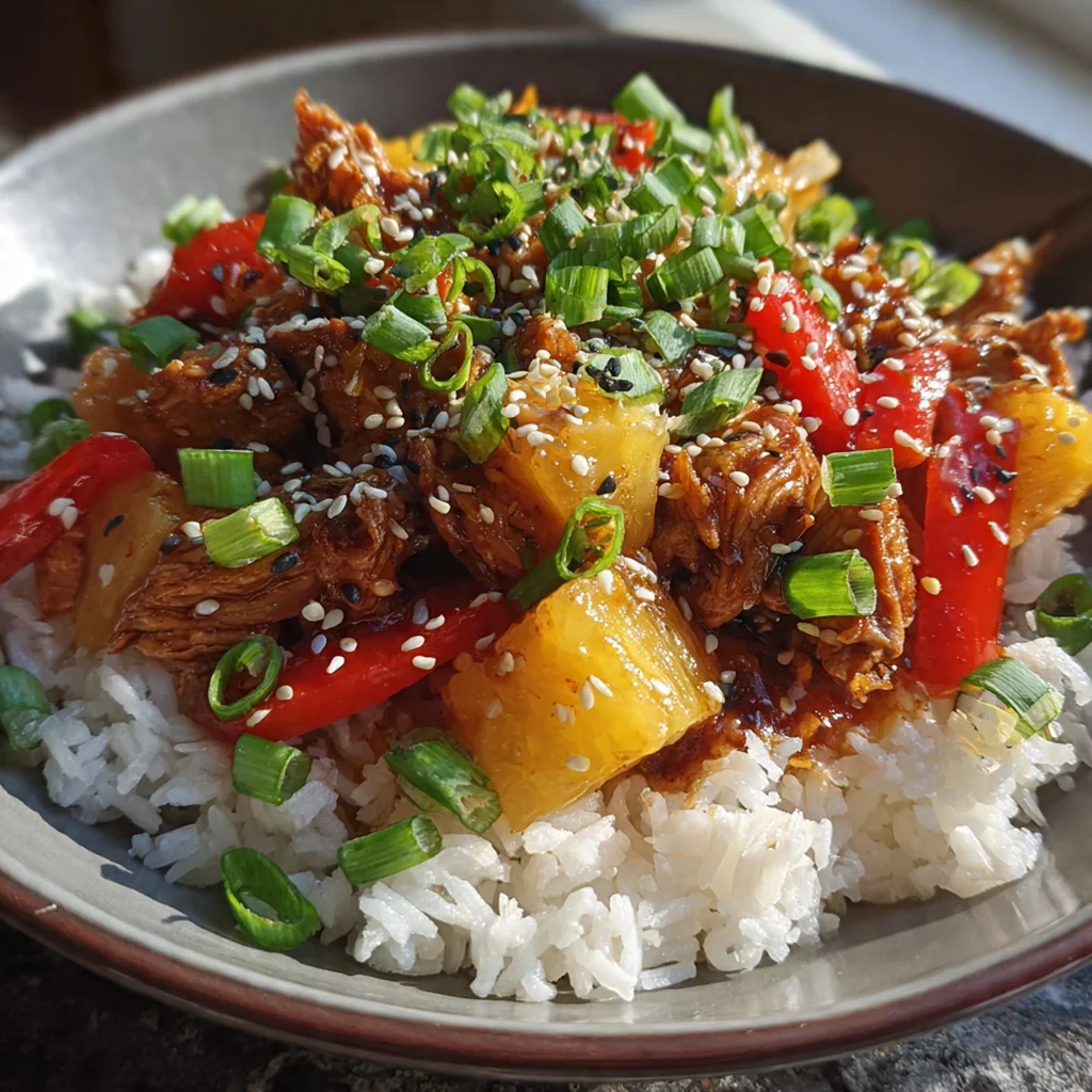 Freshly chopped red bell pepper and yellow onion ready to be added to the slow cooker