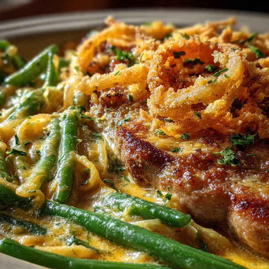 A complete dinner plate featuring the casserole with a side of mashed potatoes and a sprinkle of fresh parsley.