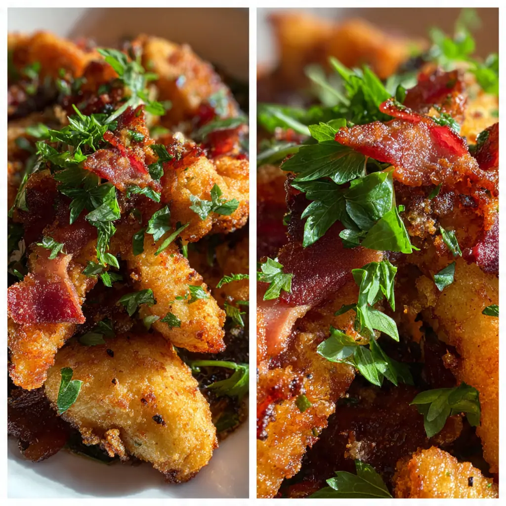 A platter of sweet and smoky chicken tenders served with ranch dressing and a fresh green salad