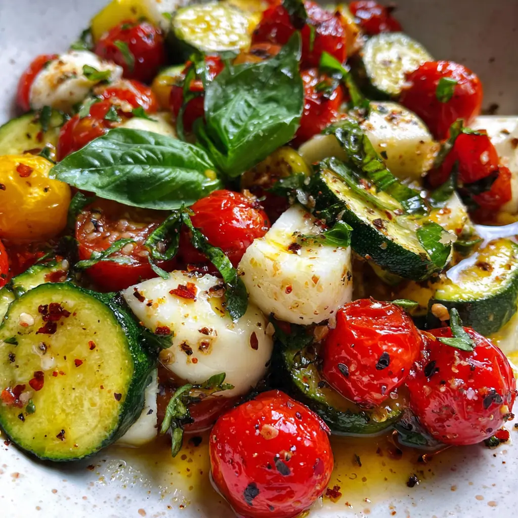 A rustic table setting with the baked casserole, a chunk of crusty bread, and a simple green salad