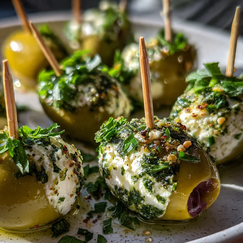 Mediterranean appetizer spread with stuffed olives, pita, hummus and feta cheese