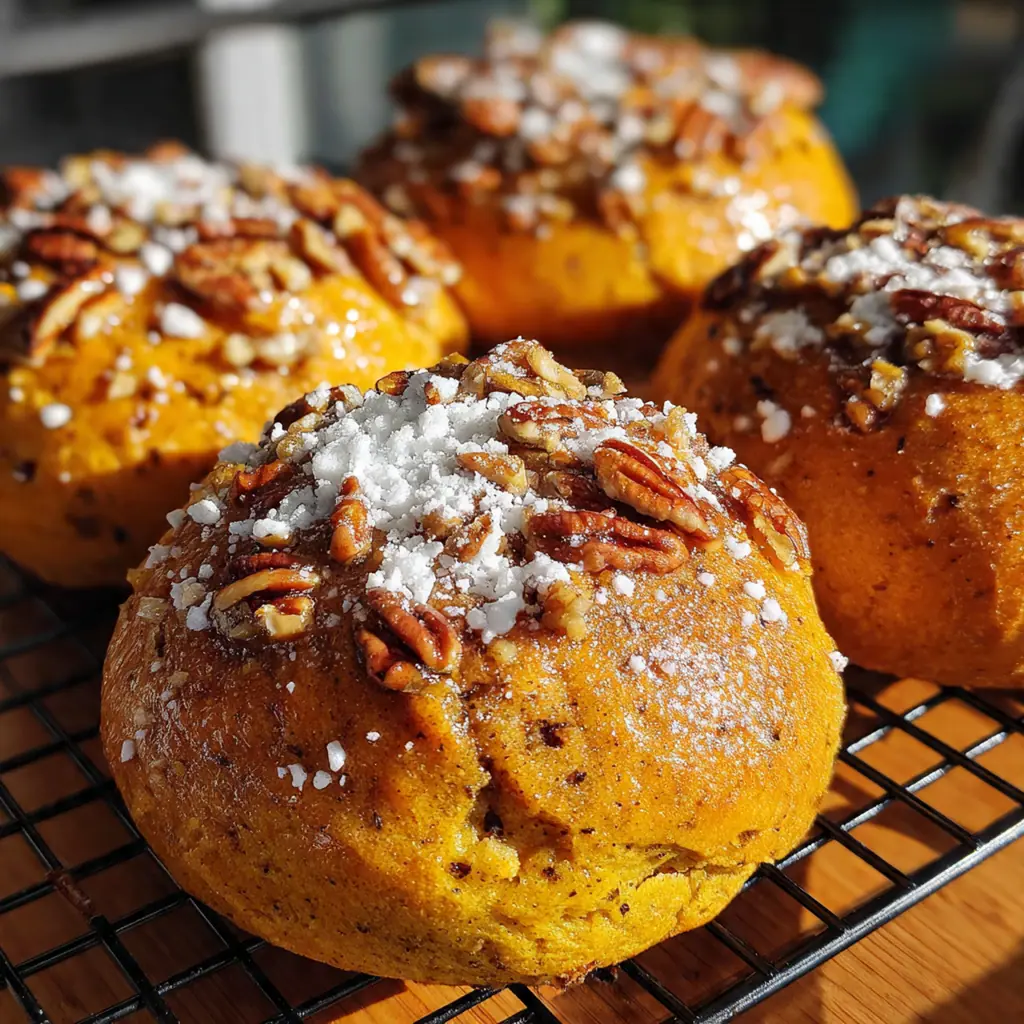 A plate of warm buns served with a cup of coffee on a rustic table