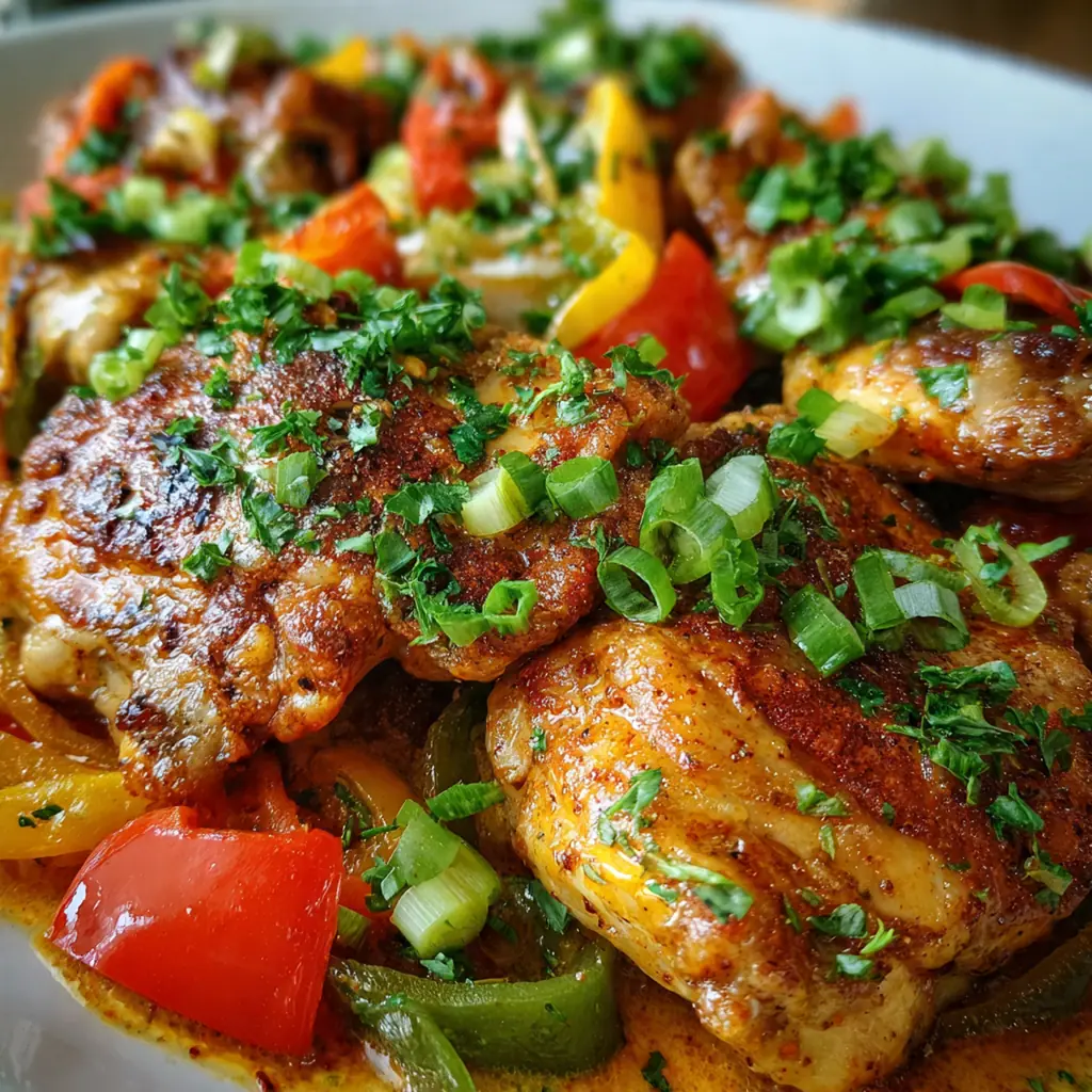 A complete dinner plate featuring cowboy butter chicken cajun served over rice with a side salad