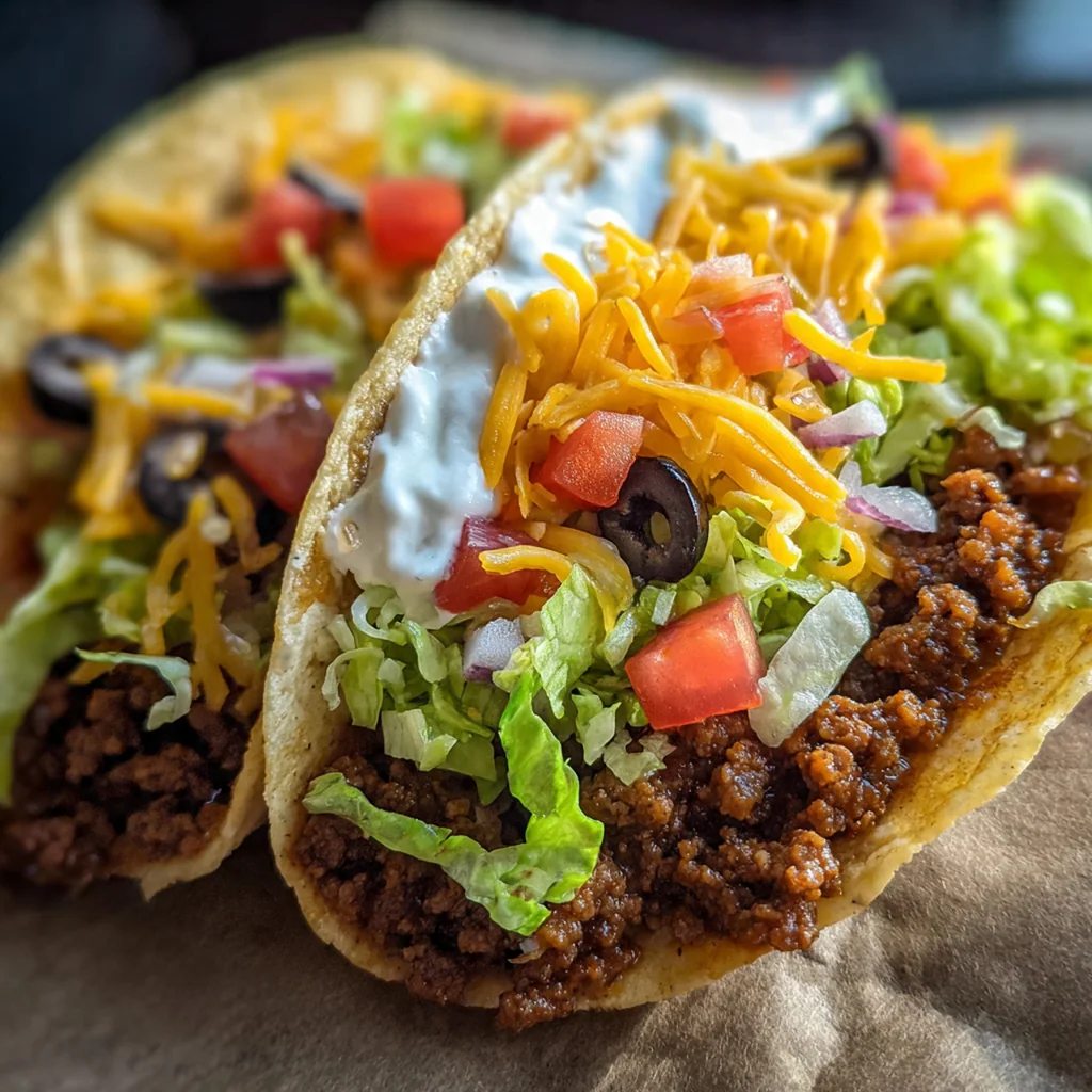 Overhead view of burrito assembly with all ingredients laid out on a rustic kitchen counter