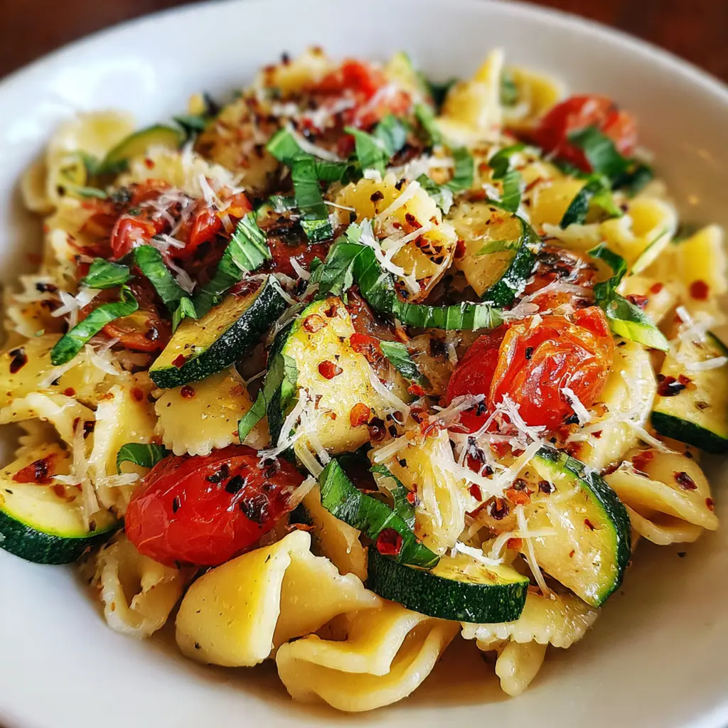 Tomato Zucchini Pasta Basil