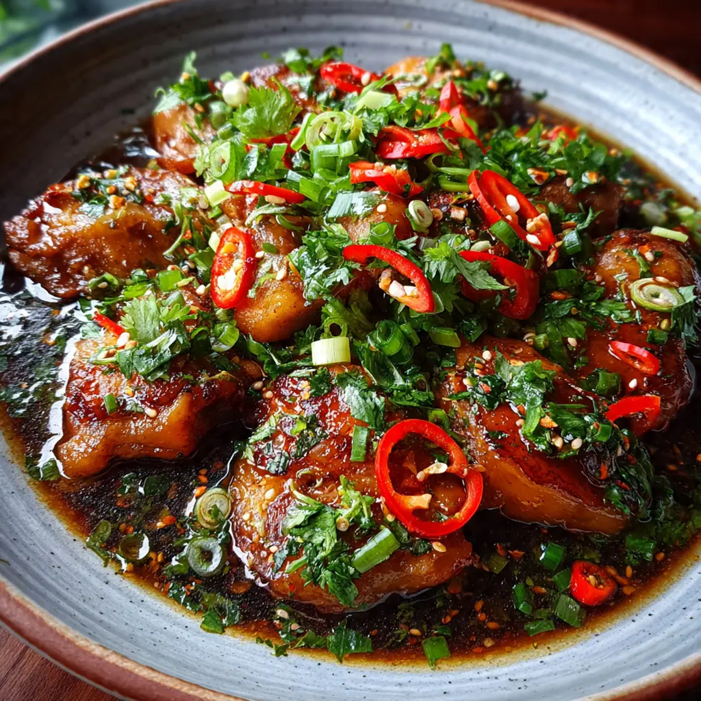 Vietnamese caramel ginger chicken served over jasmine rice with lime wedges on the side