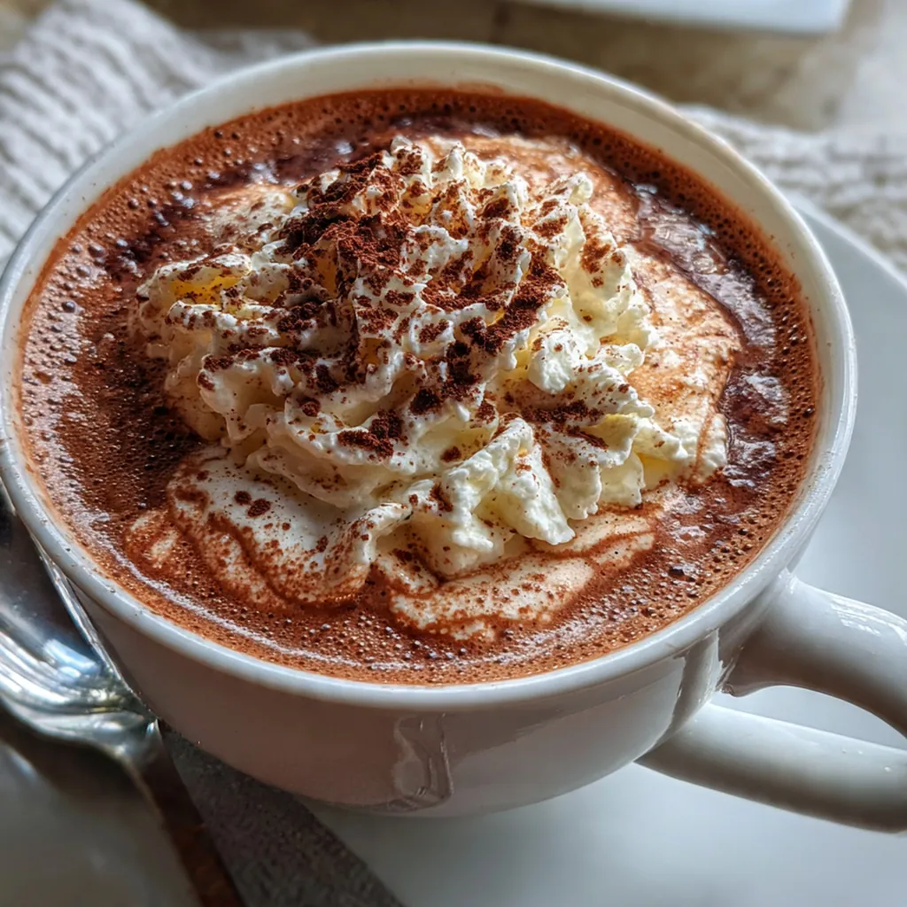 A rustic wooden table setting with Italian hot chocolate, biscotti cookies, and a small espresso shot