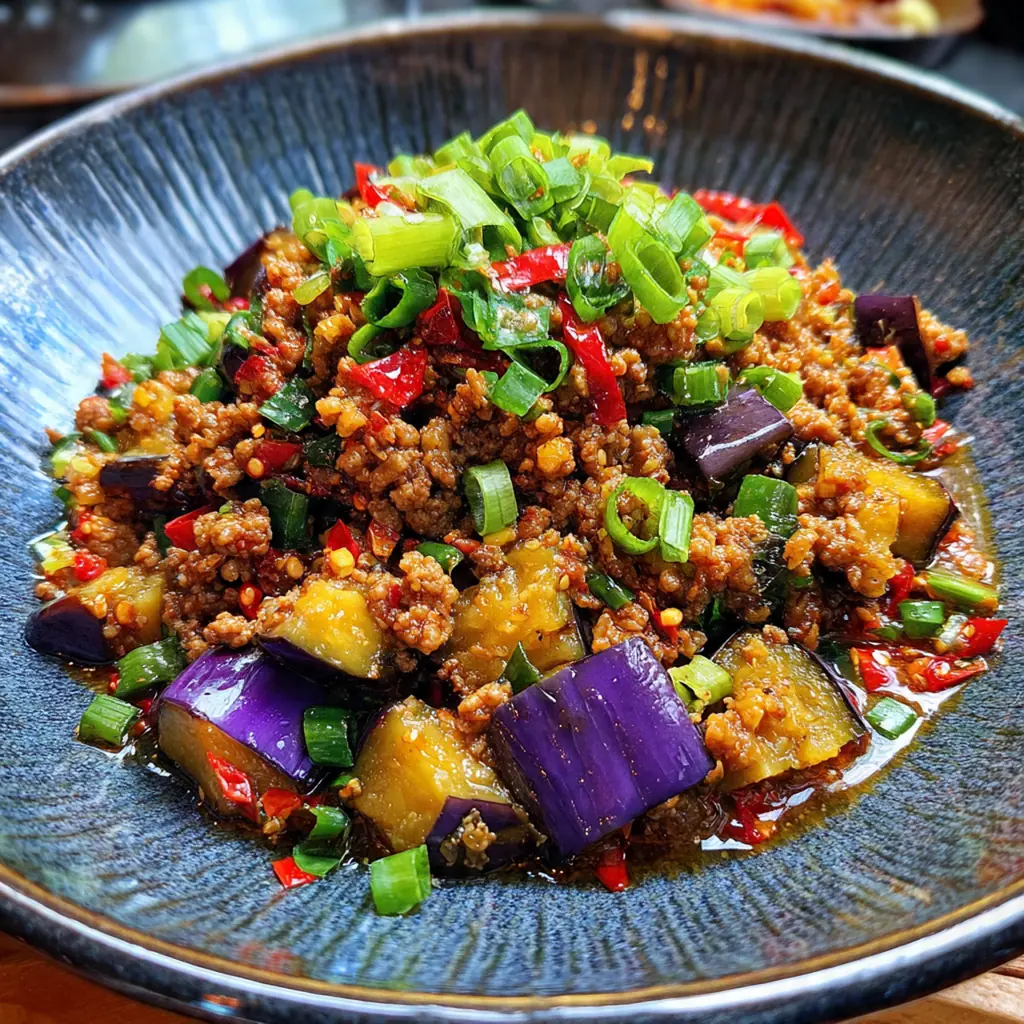 Overhead shot of the finished dish garnished with fresh cilantro and sesame seeds, ready to be served