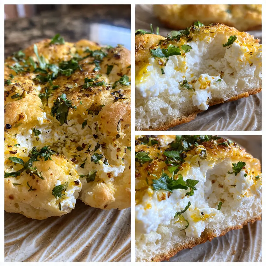 Close-up texture shot showing the airy, protein-rich crumb of homemade cloud bread